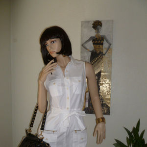 White Straight Knee Length Dress Sexy Dress Med NW